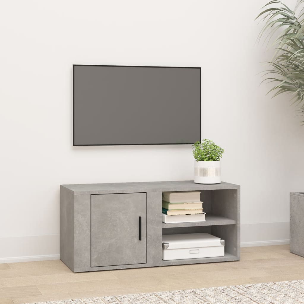 Vetonek Mueble para TV madera contrachapada gris hormigón 80x31,5x36 cm