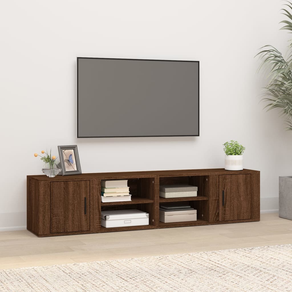 Vetonek Mueble TV 2 uds madera contrachapada roble marrón 80x31,5x36cm