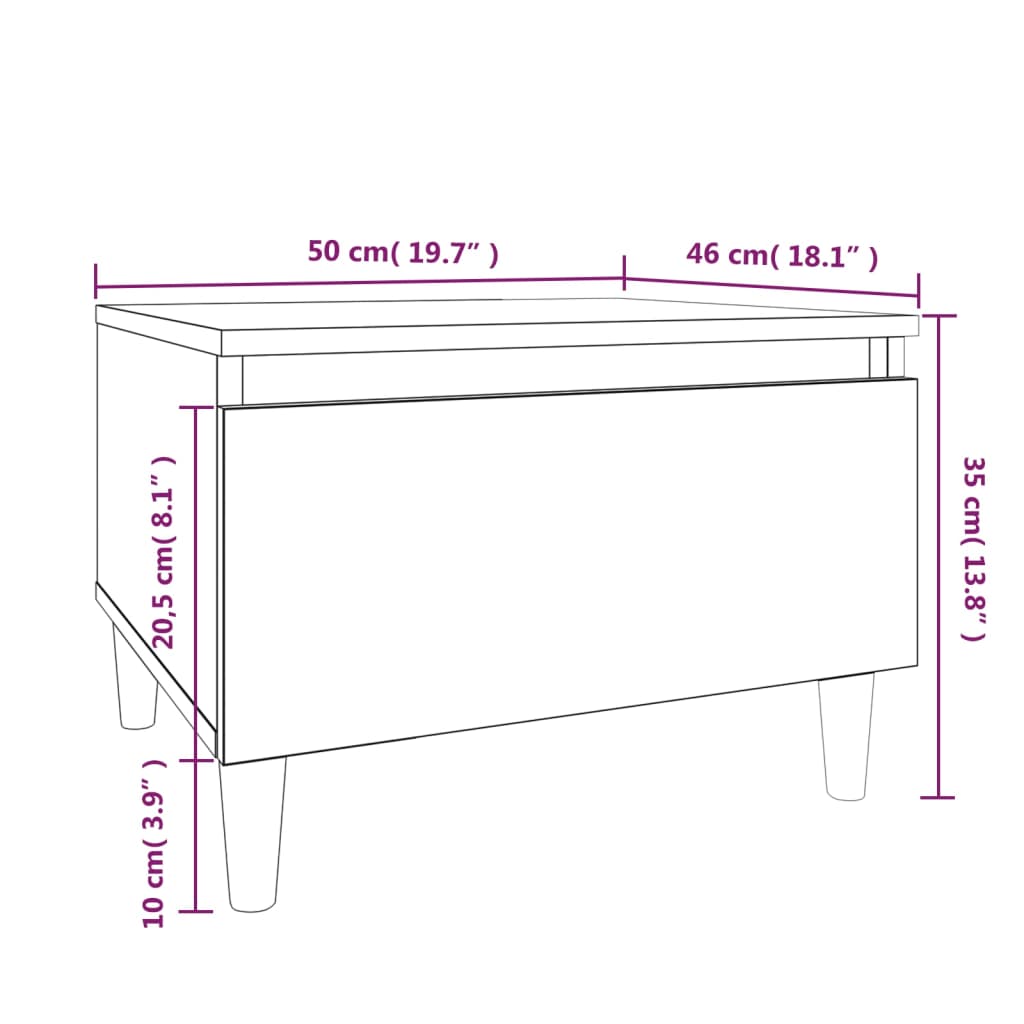 Mesas auxiliares 2 uds madera blanco 50x46x35 cm vidaXL