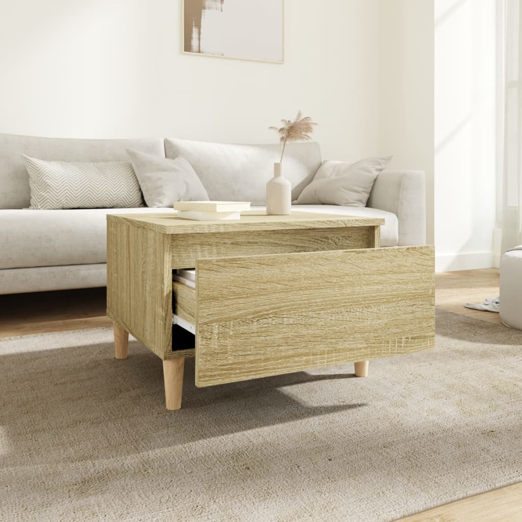 Mesa auxiliar madera roble Sonoma 50x46x35 cm