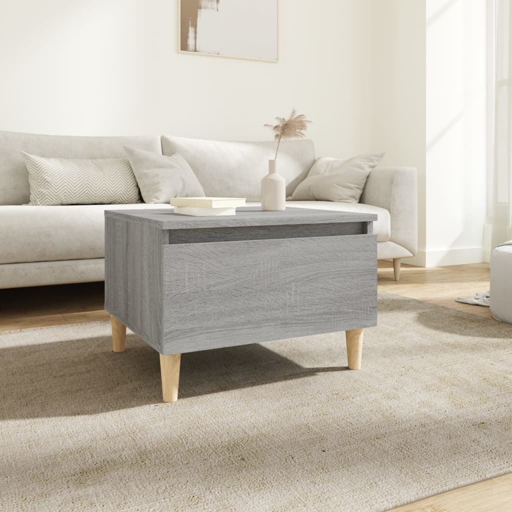 Vetonek Mesa auxiliar madera contrachapada gris Sonoma 50x46x35 cm