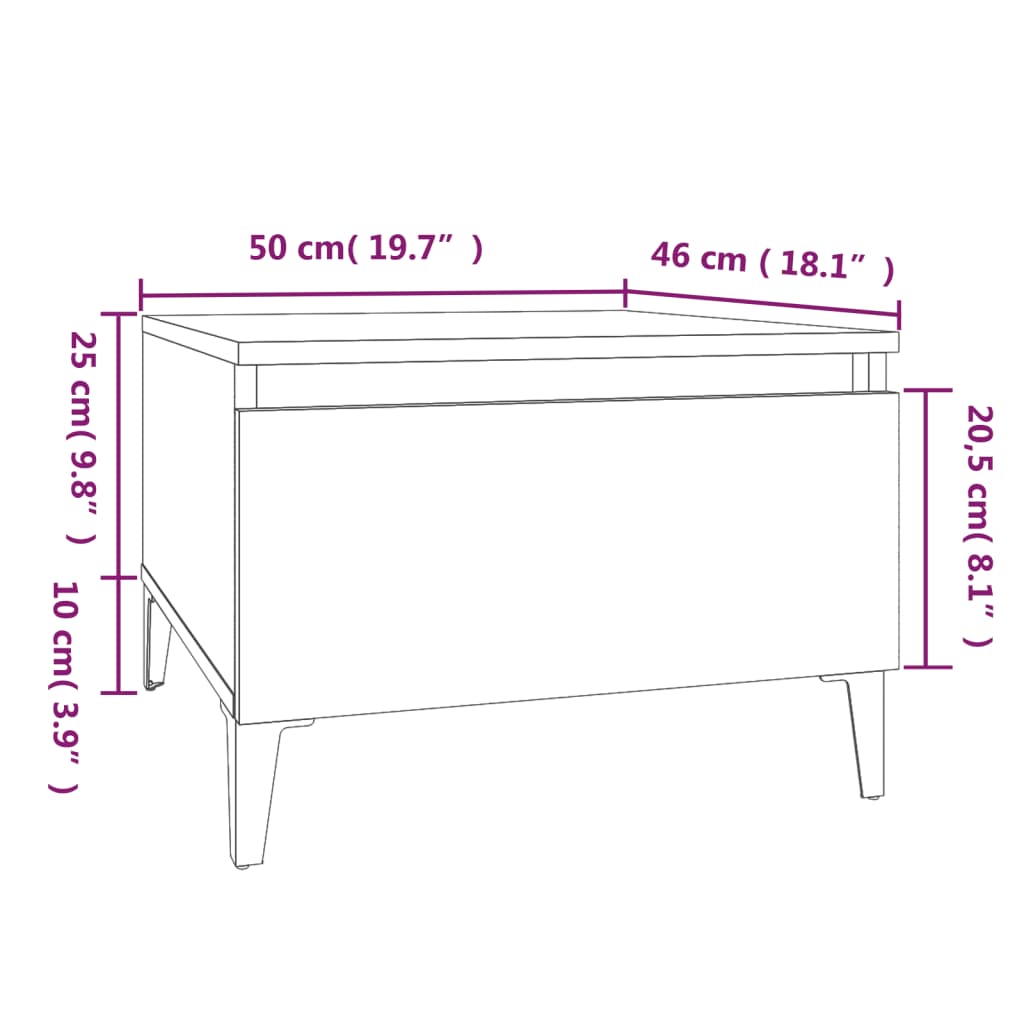 Mesas auxiliares 2 uds madera blanco 50x46x35 cm vidaXL