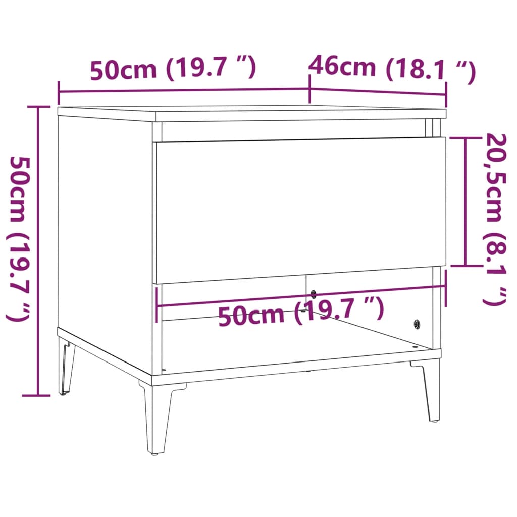 Mesa auxiliar madera blanco 50x46x50 cm vidaXL