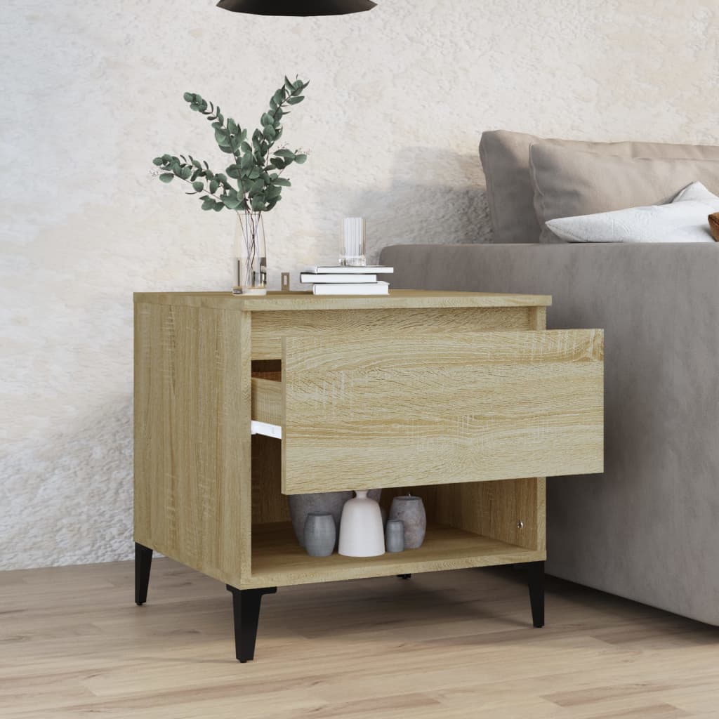 Mesa auxiliar madera roble Sonoma 50x46x50 cm