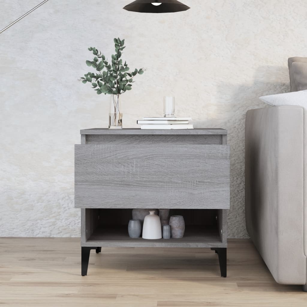 Vetonek Mesa auxiliar de madera contrachapada gris Sonoma 50x46x50 cm