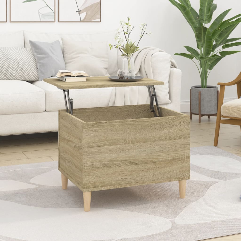 Vetonek Mesa de centro madera contrachapada roble Sonoma 60x44,5x45 cm