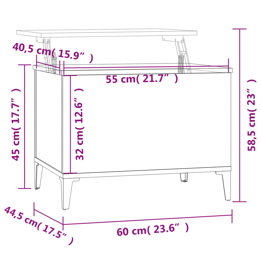 Herzstück Sperrholzgrau Beton 60x44,5x45 cm