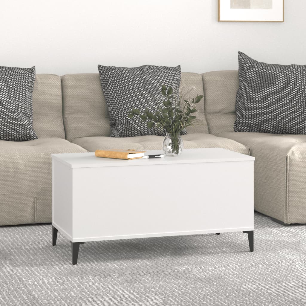 Mesa de centro madera contrachapada blanco 90x44,5x45 cm vidaXL