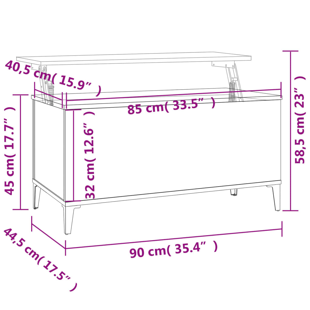 Mesa de centro madera contrachapada blanco 90x44,5x45 cm vidaXL