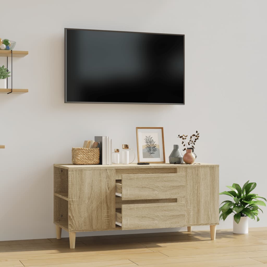 Vetonek Mueble para TV madera contrachapada roble Sonoma 102x44,5x50 cm