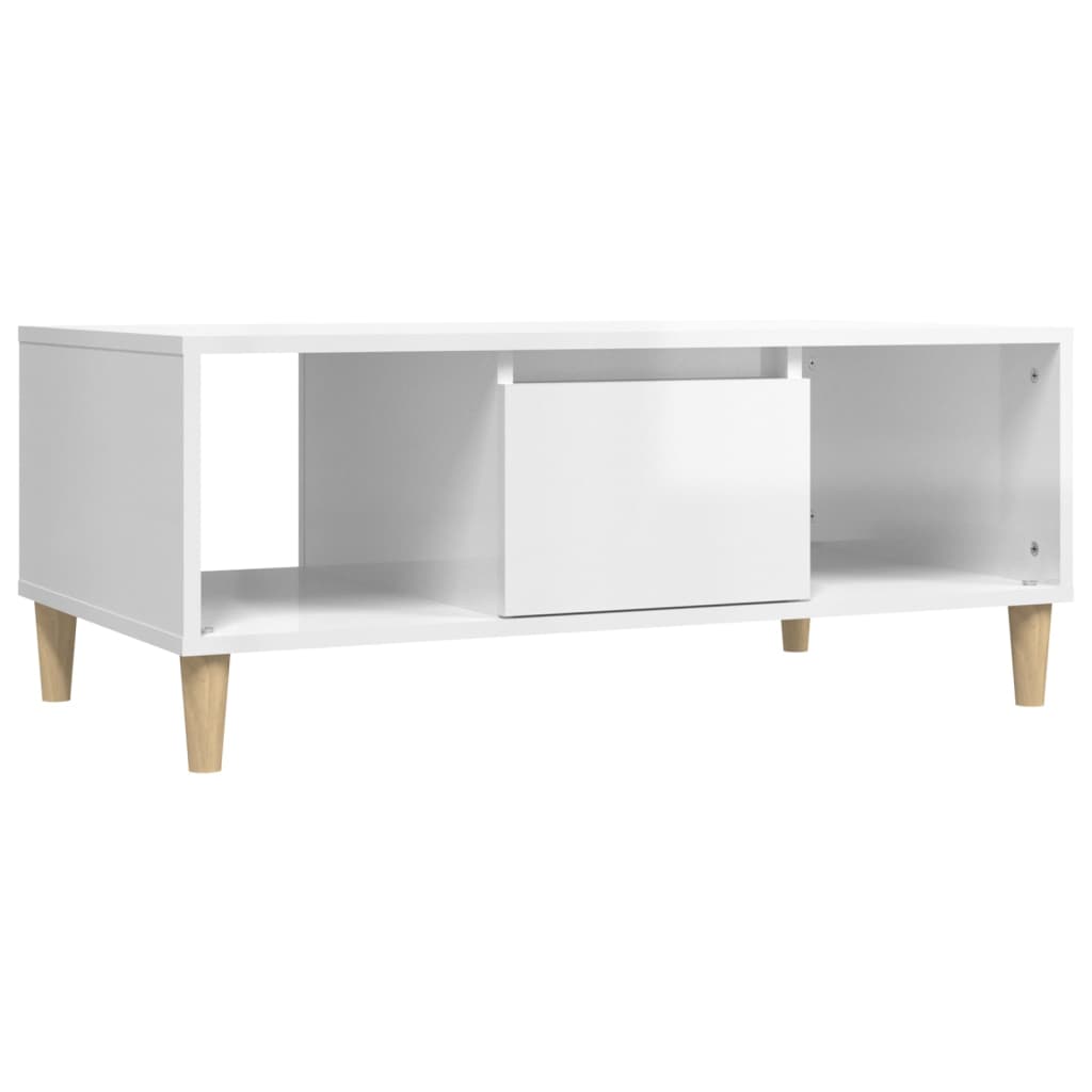 Mesa de centro madera blanco brillo 90x50x36,5 cm vidaXL