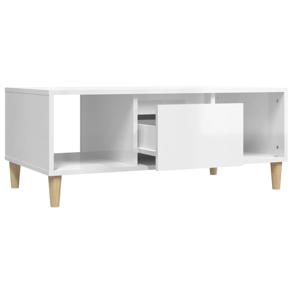 Mesa de centro madera blanco brillo 90x50x36,5 cm vidaXL