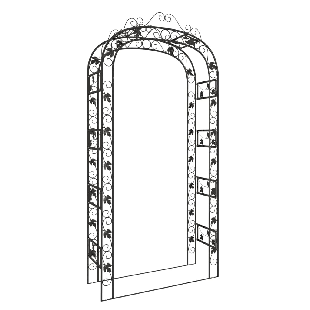 Arco de jardín acero negro 116x45x240 cm