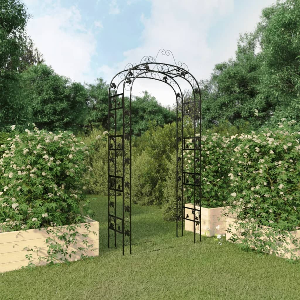 Vetonek Arco de jardín acero negro 116x45x240 cm