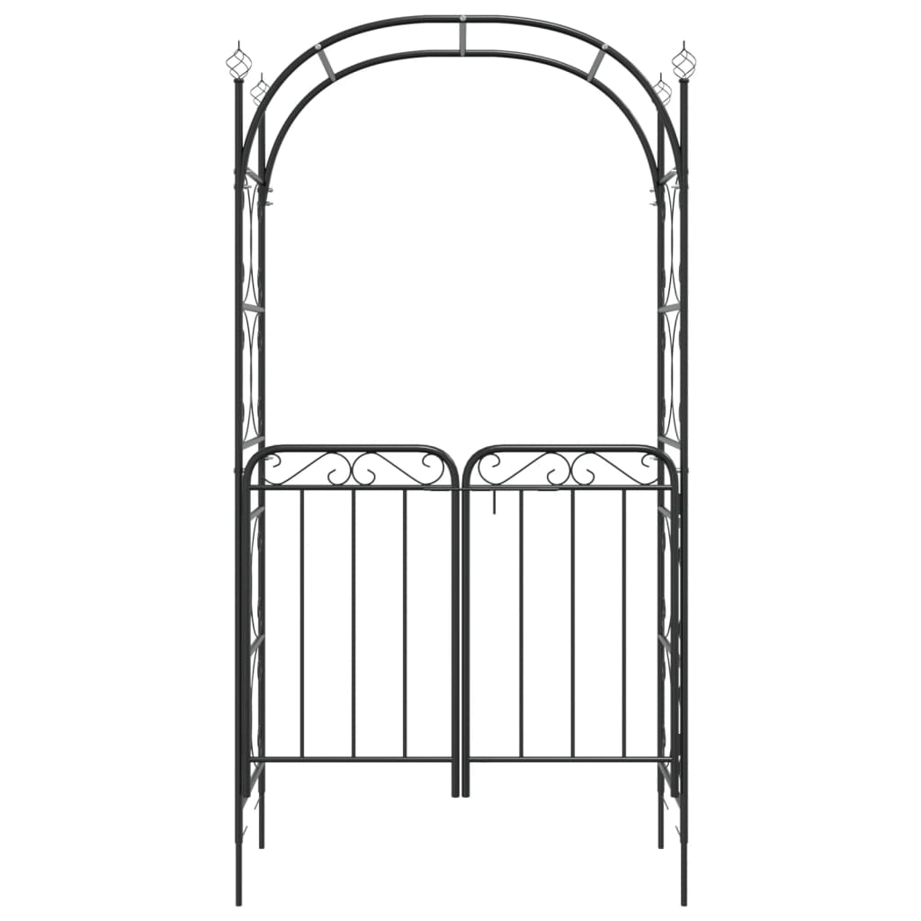 Garden arc with black steel door 108x45x235 cm