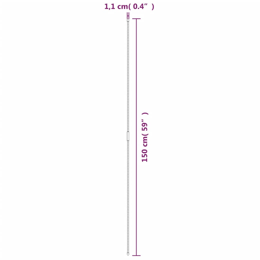 Lorategi Landareak Tutoreak 30 Unitate Altzairu Berdea 150 cm