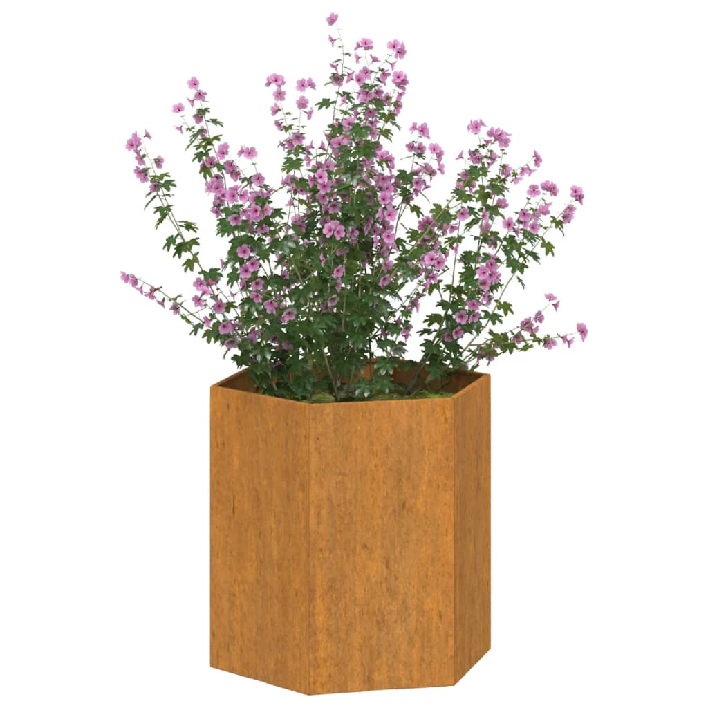 Jardinera de acero corten oxidado 40x40x45 cm v3604 - Vetonek