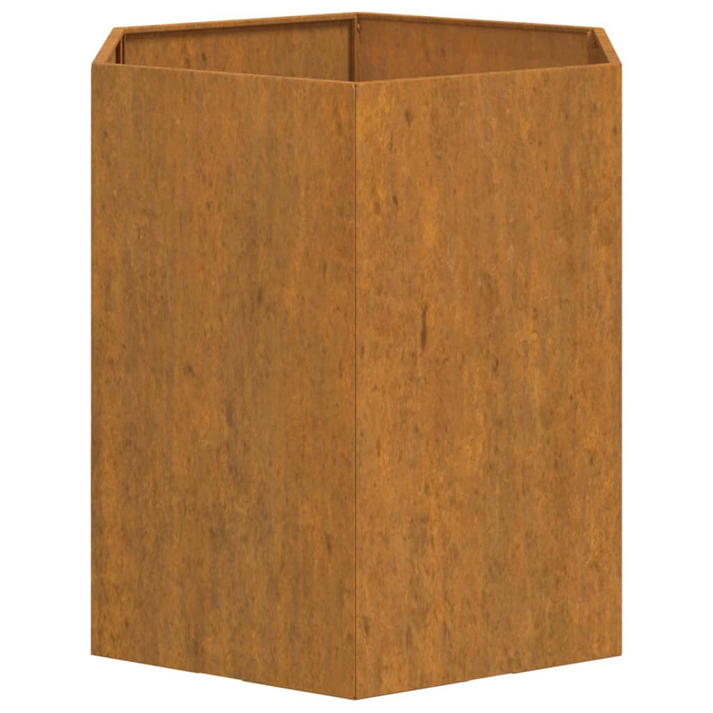 Jardinera de acero corten oxidado 40x40x45 cm v3604 - Vetonek