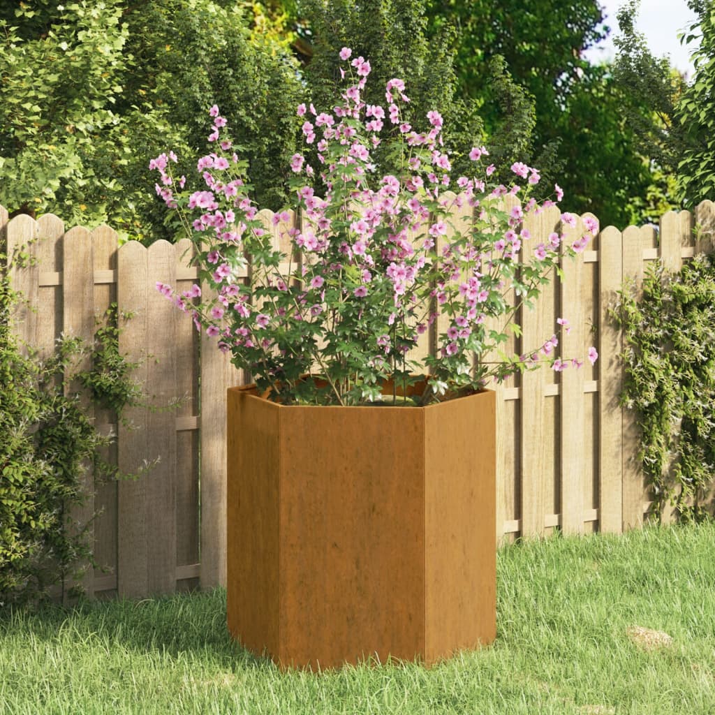 Jardinera de acero corten oxidado 40x40x45 cm v3604 Vetonek
