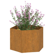 Jardinera de acero corten oxidado 60x60x45 cm v3611 - Vetonek
