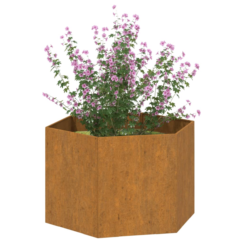 Jardinera de acero corten oxidado 60x60x45 cm v3611 - Vetonek