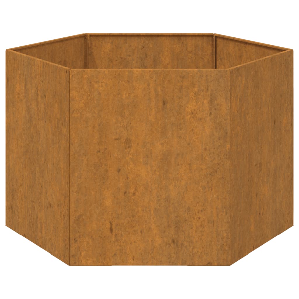 Jardinera de acero corten oxidado 60x60x45 cm v3611 - Vetonek