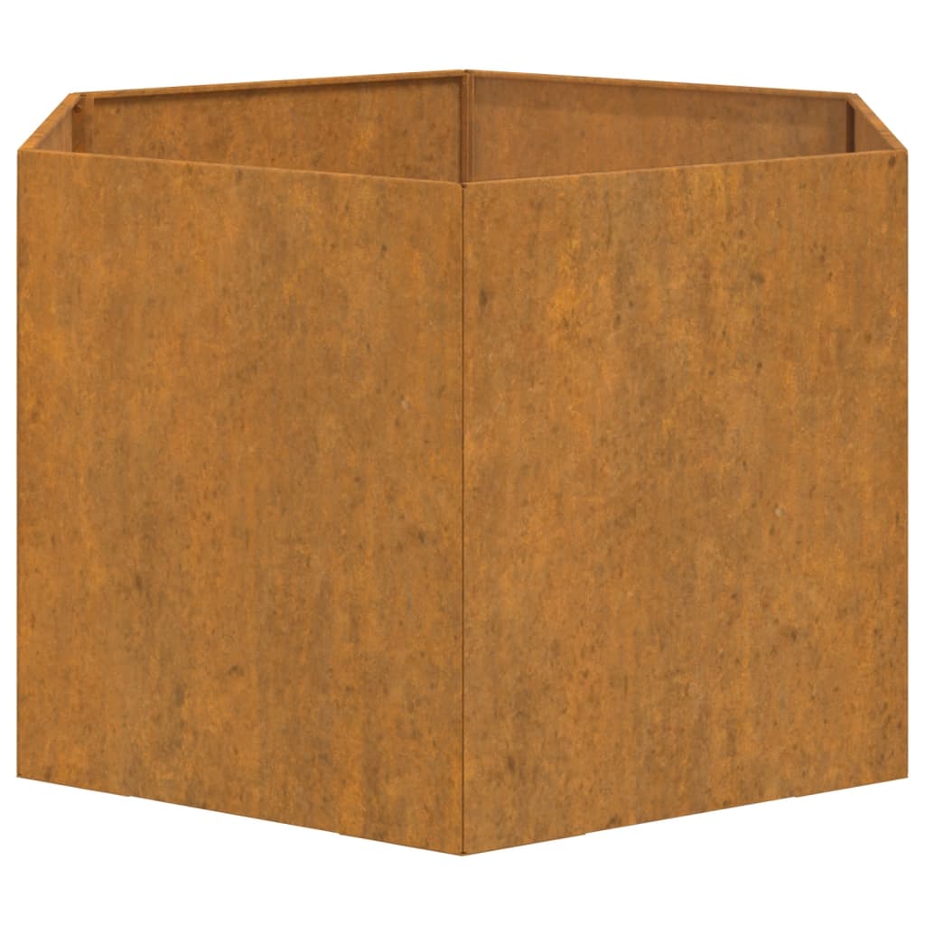 Jardinera de acero corten oxidado 60x60x45 cm v3611 - Vetonek