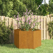Jardinera de acero corten oxidado 60x60x45 cm v3611 Vetonek