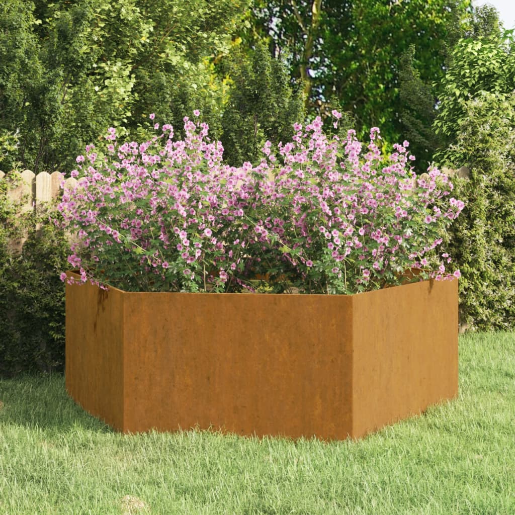 Jardinera de acero corten oxidado 138x120x45 cm v3635 Vetonek