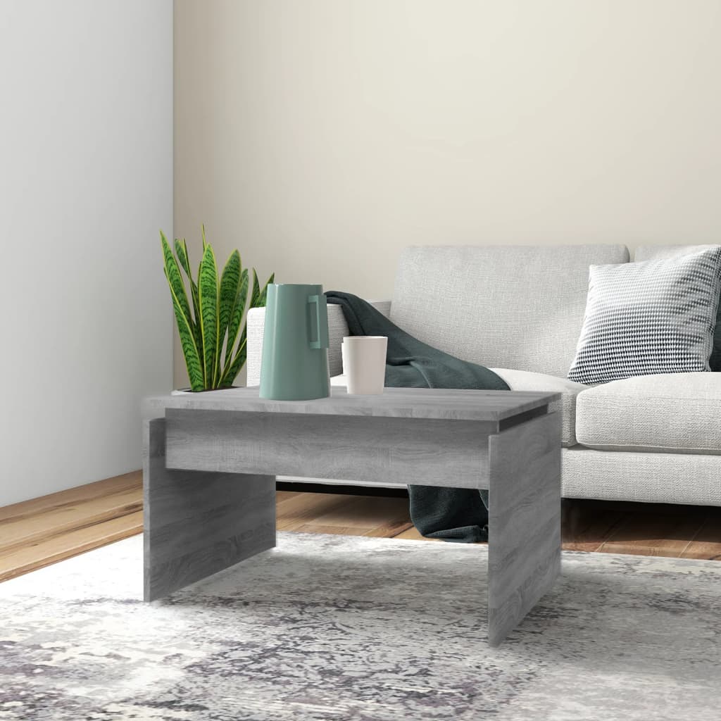 Vetonek Mesa de centro madera contrachapada gris Sonoma 68x50x38 cm