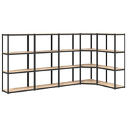 Vetonek Estantería 4 niveles 5 uds acero y contrachapada gris antracita