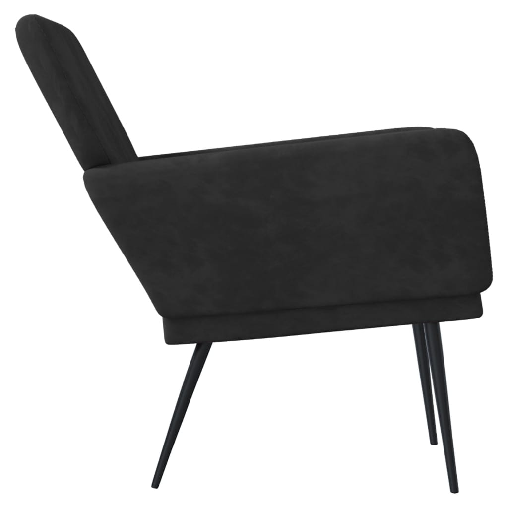 Sillón de terciopelo negro 62x79x79 cm - Vetonek