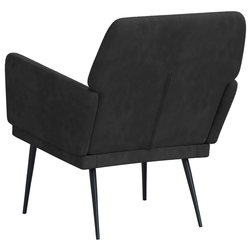 Sillón de terciopelo negro 62x79x79 cm vidaXL