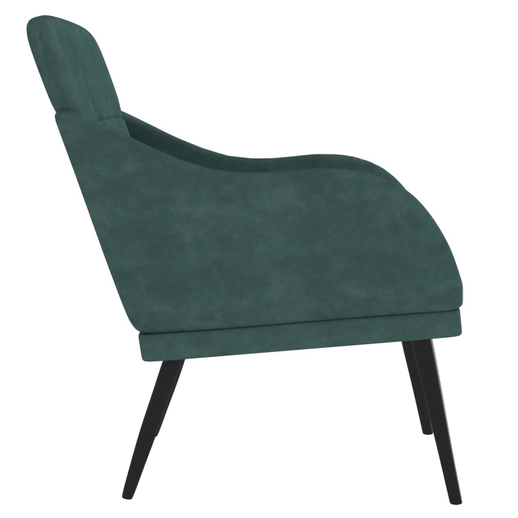 Sillón de terciopelo verde oscuro 63x76x80 cm vidaXL