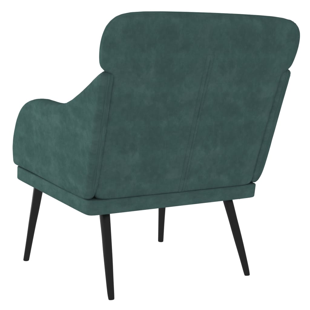 Sillón de terciopelo verde oscuro 63x76x80 cm vidaXL