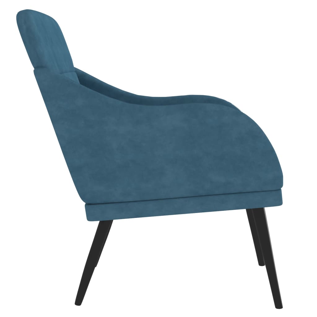 Sillón de terciopelo azul 63x76x80 cm vidaXL