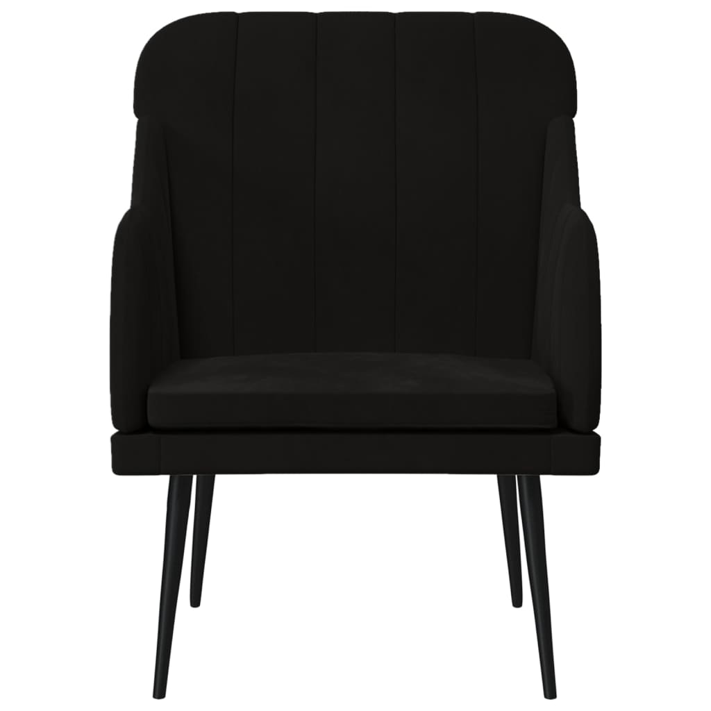 Sillón de terciopelo negro 63x76x80 cm vidaXL