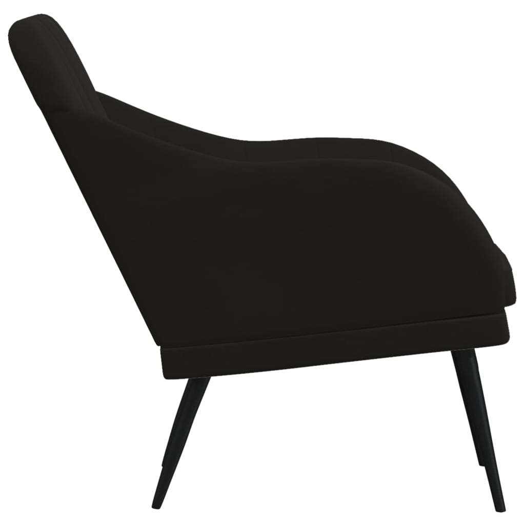 Sillón de terciopelo negro 63x76x80 cm - Vetonek