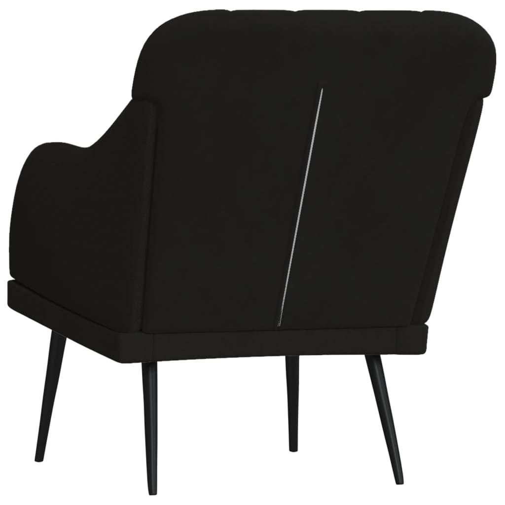 Sillón de terciopelo negro 63x76x80 cm vidaXL