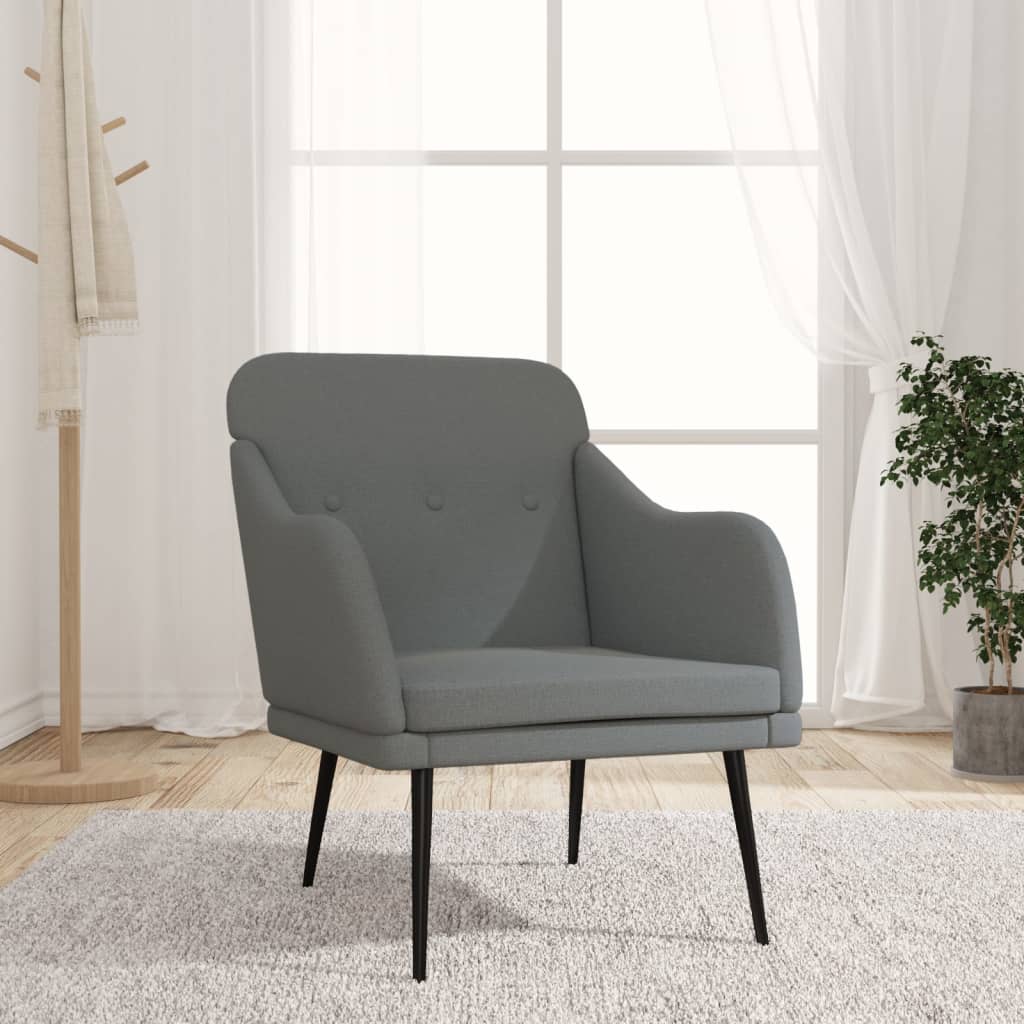 Vetonek Sillón de tela gris oscuro 63x76x80 cm