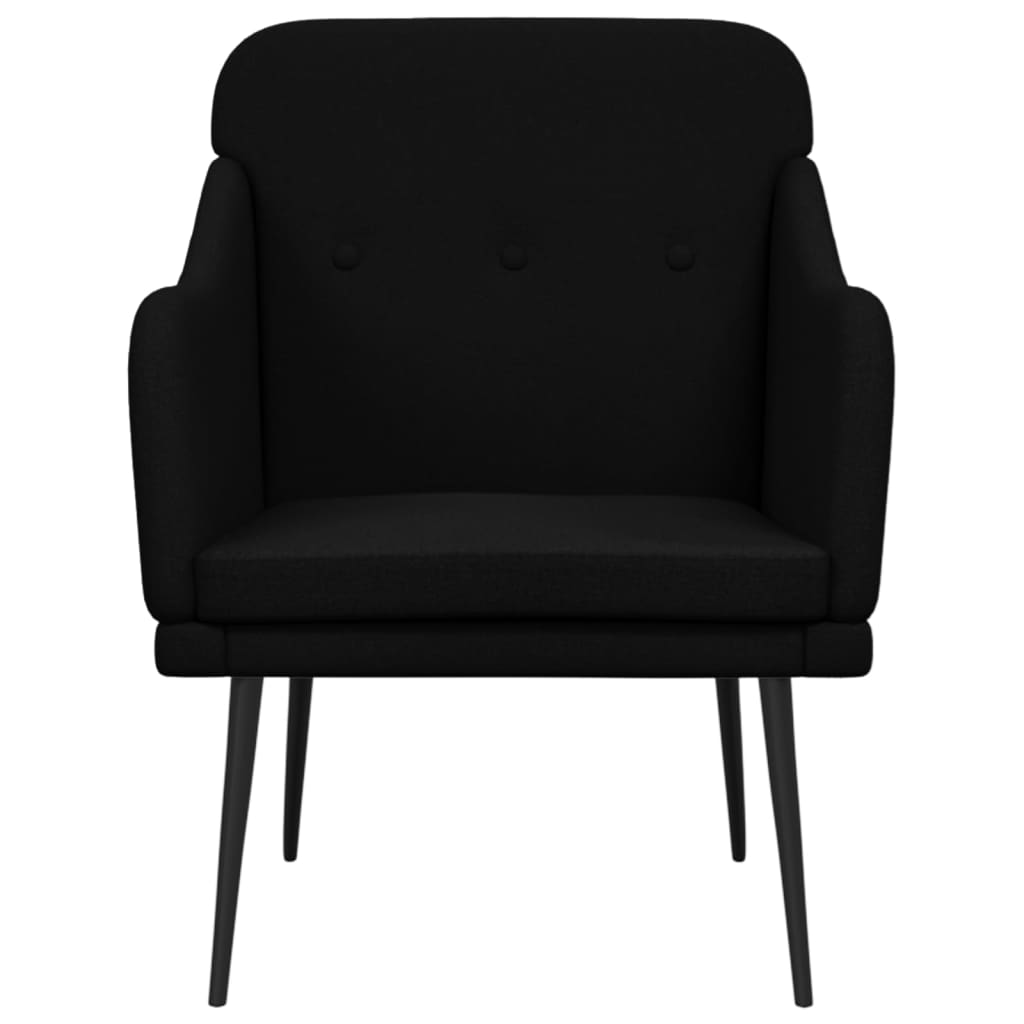 Fauteuil en tissu noir 63x76x80 cm