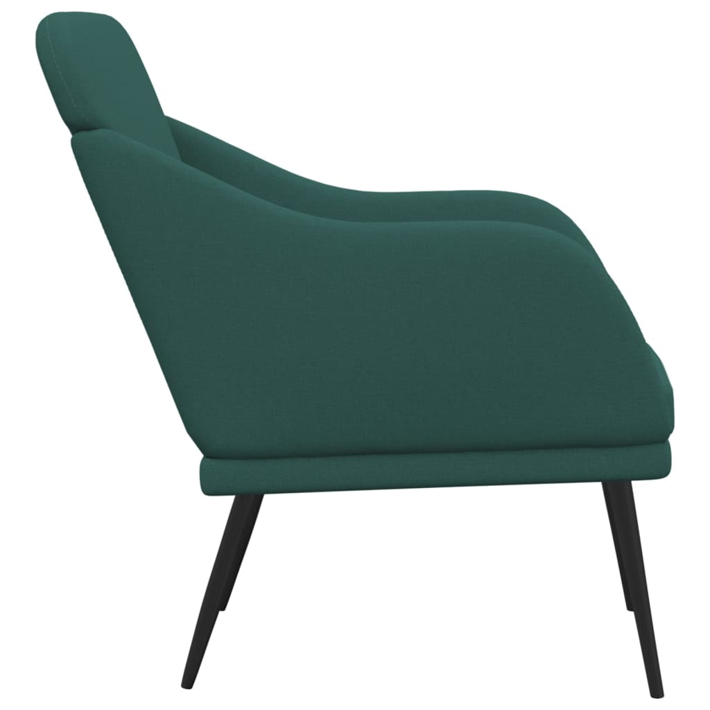 Sillón de tela verde oscuro 63x76x80 cm vidaXL