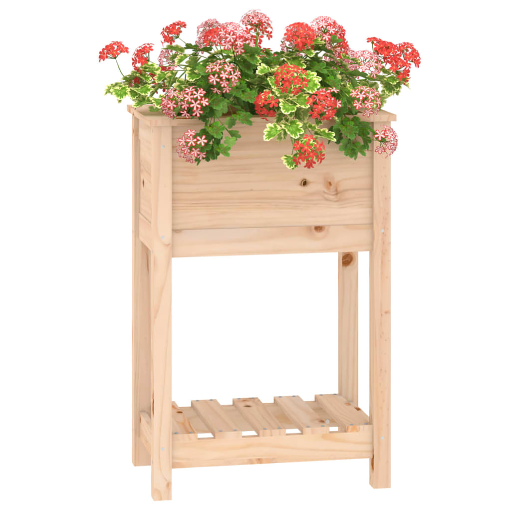 Jardinera de madera maciza de pino 54x34,5x81 cm v7343 - Vetonek