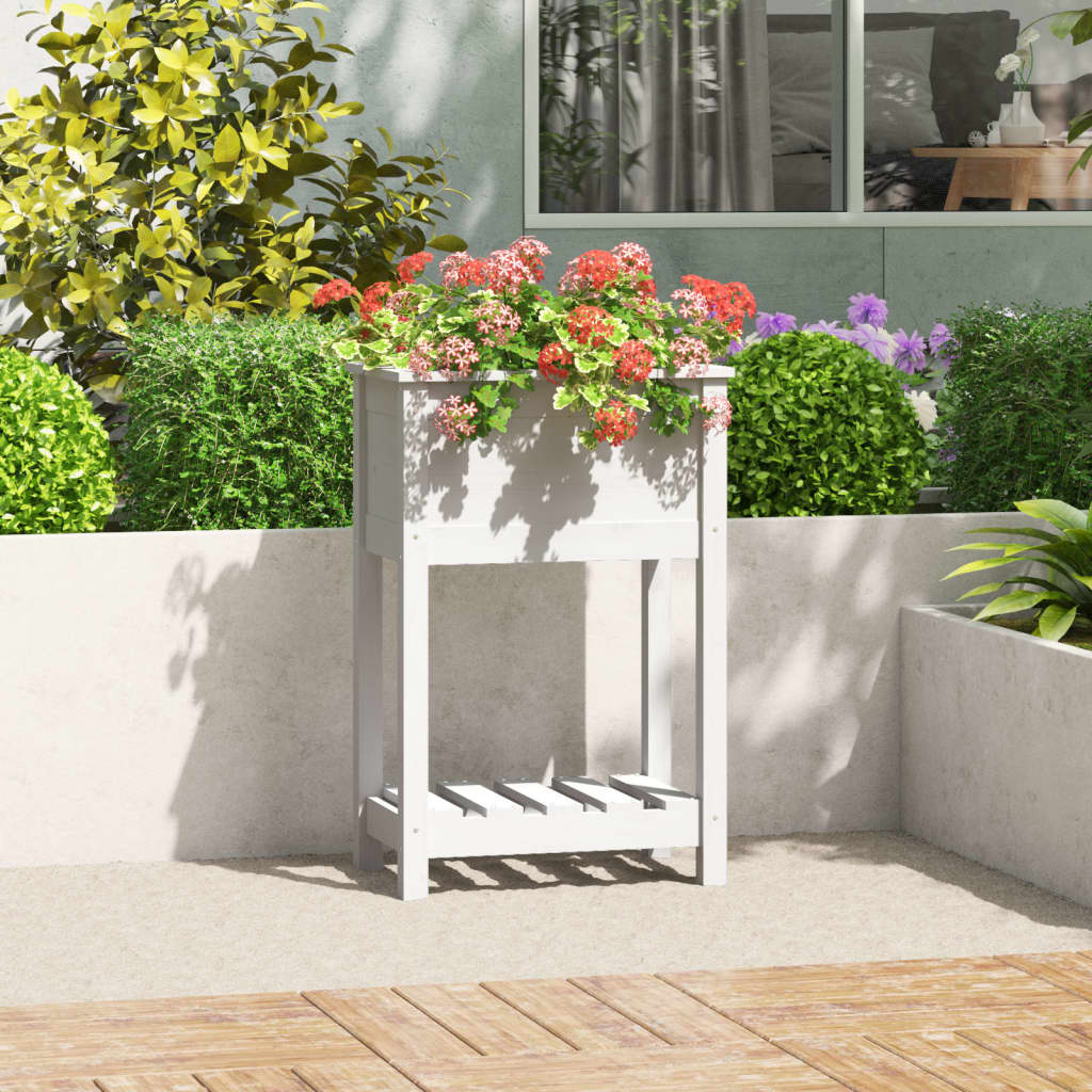 Jardinière en pin blanc massif 54x34,5x81 cm v7350 Vetonek