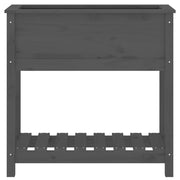 Jardinera con estante madera maciza pino gris 82,5x34,5x81 cm v7411 - Vetonek