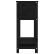Jardinera con estante madera maciza pino negro 82,5x34,5x81 cm v7435 - Vetonek