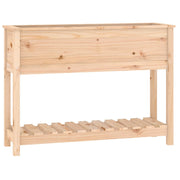 Vetonek Jardinera con estante madera maciza de pino 111,5x34,5x81 cm