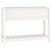 Vetonek Jardinera con estante madera maciza pino blanca 111,5x34,5x81cm