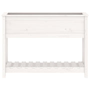 Jardinera con estante madera maciza pino blanca 111,5x34,5x81cm v7459 - Vetonek