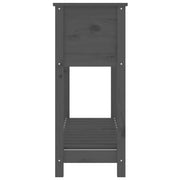 Jardinera con estante madera maciza pino gris 111,5x34,5x81 cm v7466 - Vetonek
